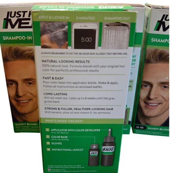 Just For Men Shampoo-In Color Sandy Blond – Pack of 3 – New with Box - Picture 2 of 2